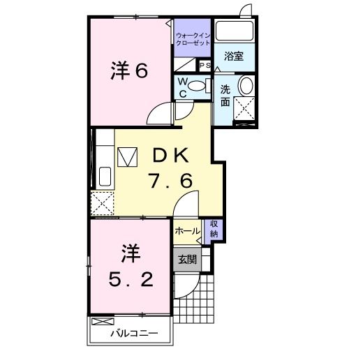 八代市東片町のアパートの間取り