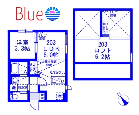 茅ヶ崎市東海岸南のアパートの間取り