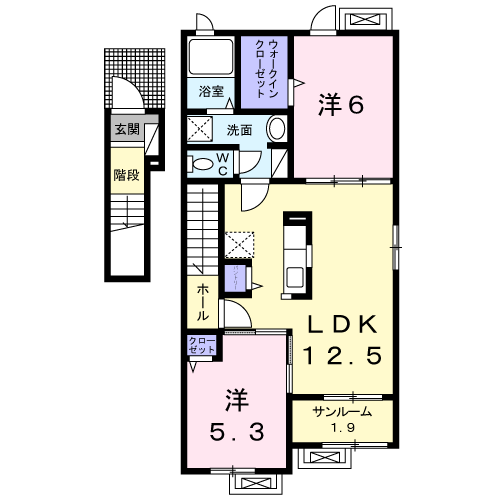 松江市宍道町宍道のアパートの間取り