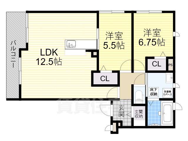 堺市堺区南三国ヶ丘町のマンションの間取り