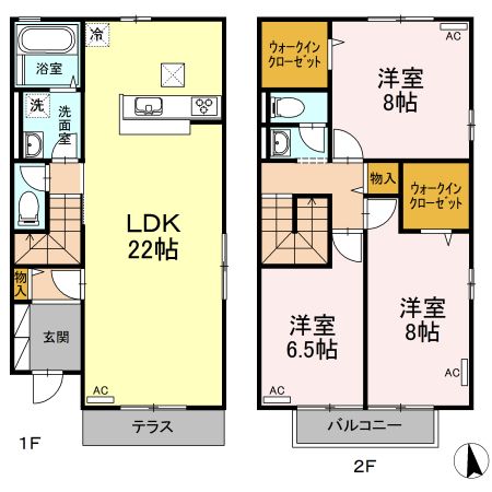 【リビングタウン皆生新田　D棟の間取り】