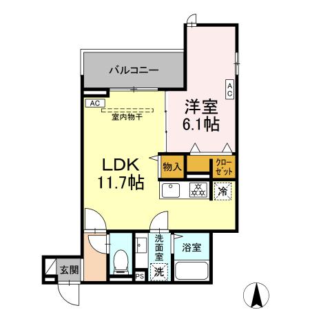 横浜市鶴見区矢向のアパートの間取り