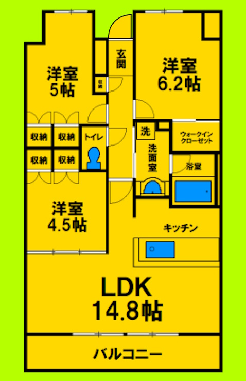 【大阪市西淀川区竹島のマンションの間取り】