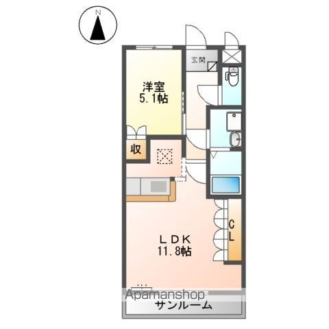 ＪＲ東海道本線 穂積駅 バス乗車時間：17分 最寄りバス停で下車 徒歩12分 2階建 築21年の間取り写真