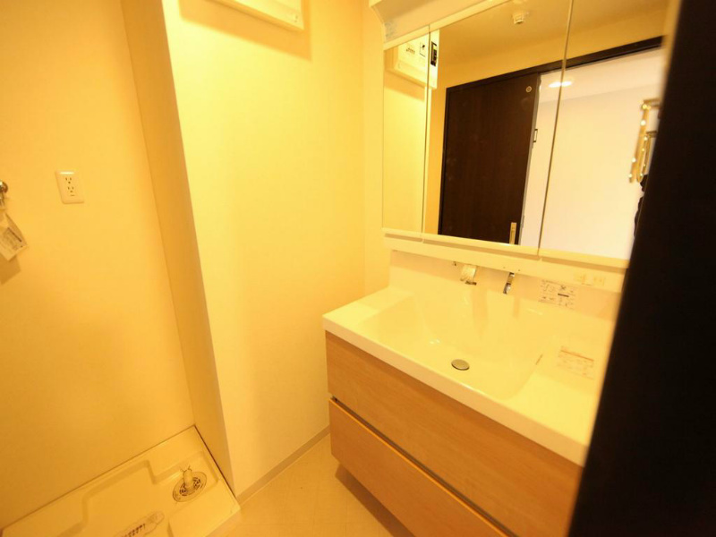 洗面設備　脱衣所　独立洗面台付（シャンプードレッサー付）