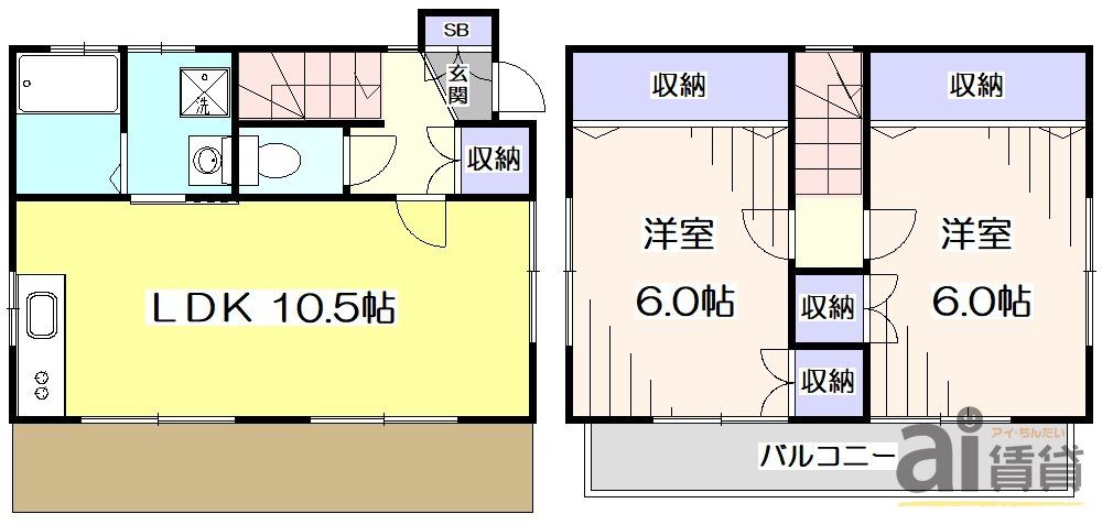 西武新宿線 久米川駅 徒歩12分 2階建 築24年の間取り写真