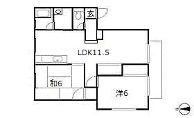 倉敷市山地のアパートの間取り