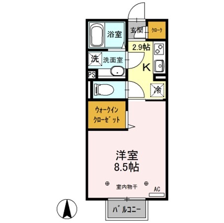 【前橋市西片貝町のアパートの間取り】