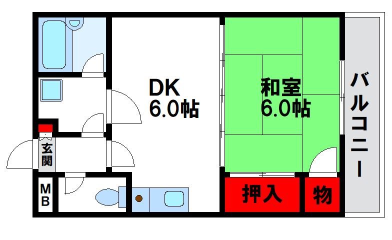 福津市若木台のマンションの間取り