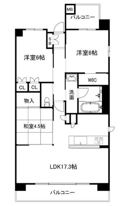 姫路市平野町のマンションの間取り