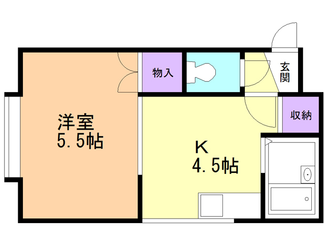 函館市千歳町のアパートの間取り