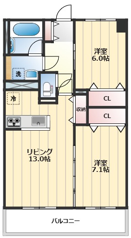 リリーヴィレッジCRESTの間取り