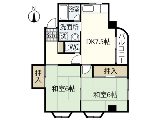 広島市東区戸坂千足のマンションの間取り