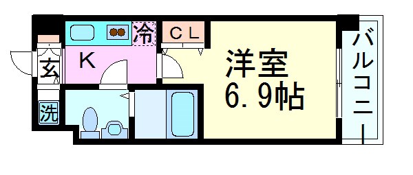 尼崎市長洲本通のマンションの間取り