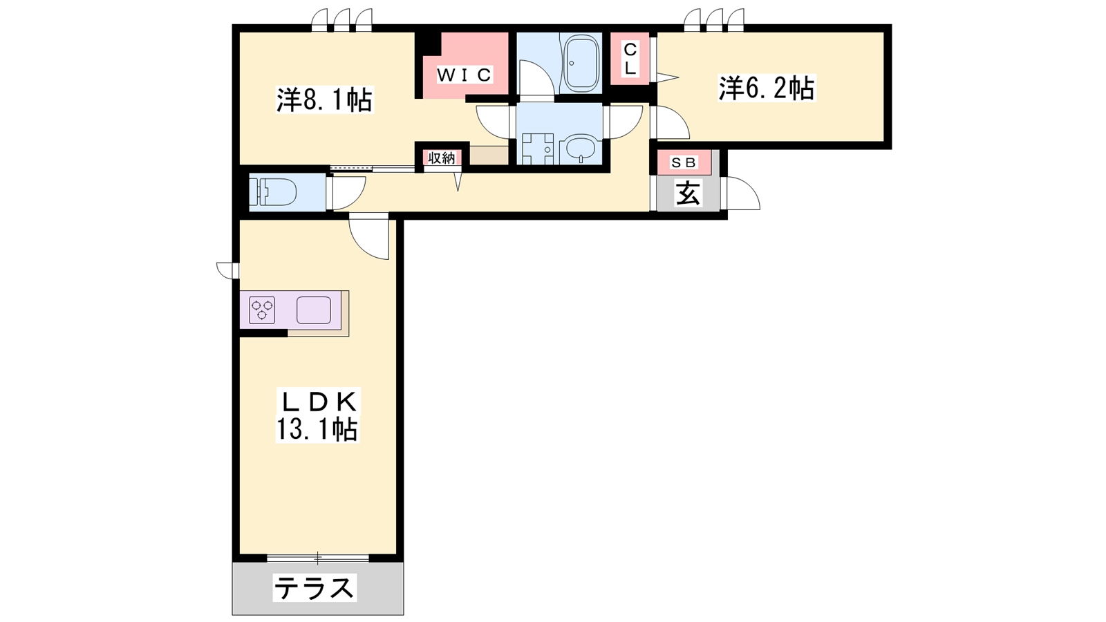 【シャーメゾンオリーブの間取り】