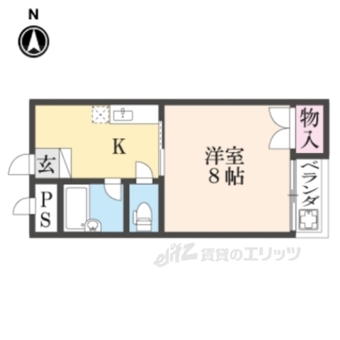 向日市鶏冠井町のマンションの間取り