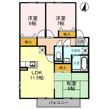 シンフォニータウンI　B棟の間取り