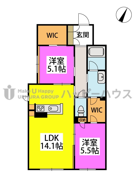 S-room曰佐　西館の間取り