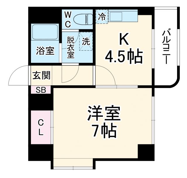 浜松市中央区元浜町のマンションの間取り