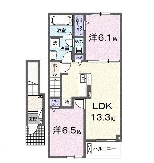 【白石市鷹巣のアパートの間取り】