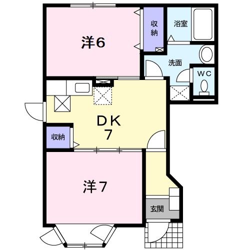 四日市市大谷台のアパートの間取り