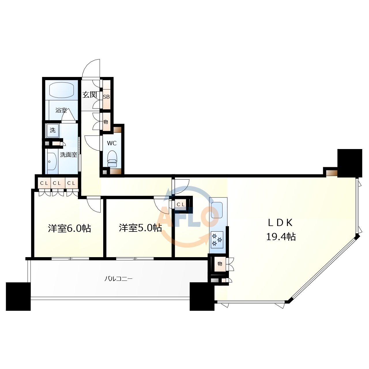 ブランズタワー大阪本町の間取り