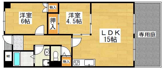 リバージュ住吉の間取り