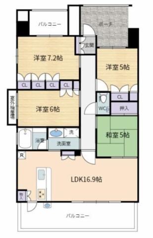 【ひたちなか市石川町のマンションの間取り】