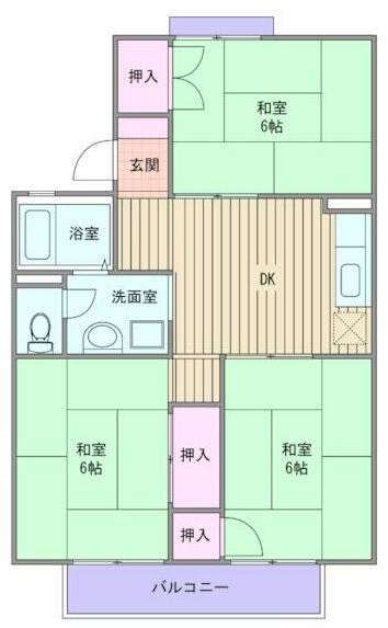 姫路市余部区下余部のアパートの間取り