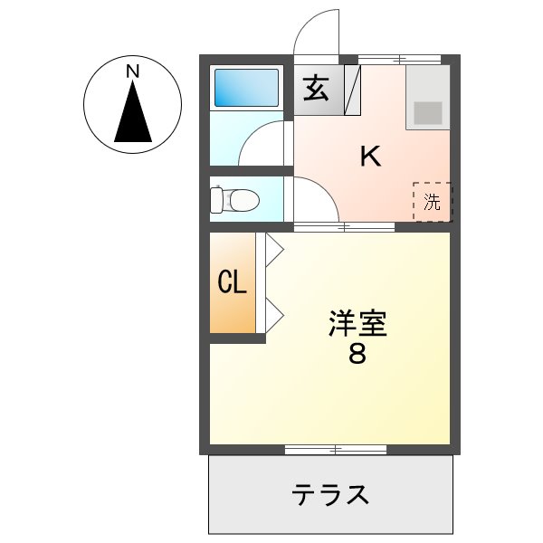 あま市木田のアパートの間取り