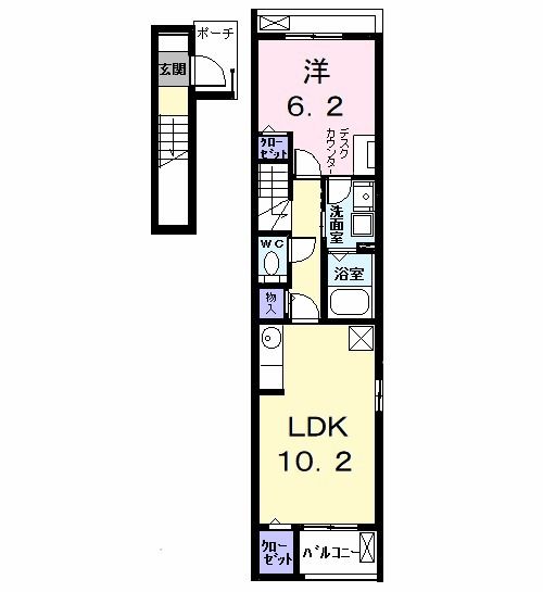 名古屋市中川区大山町のアパートの間取り