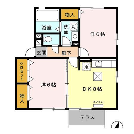 伊勢市村松町のアパートの間取り