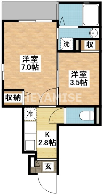 長崎市江平のアパートの間取り