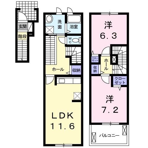 甲府市川田町のアパートの間取り