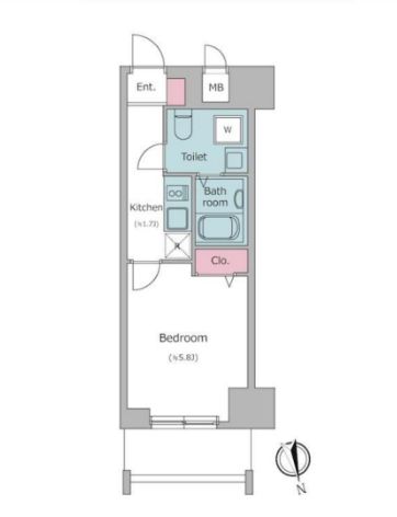 墨田区吾妻橋のマンションの間取り