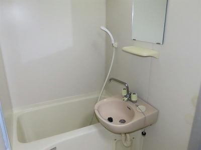 バス・シャワールーム　洗面台とユニット式のお風呂です