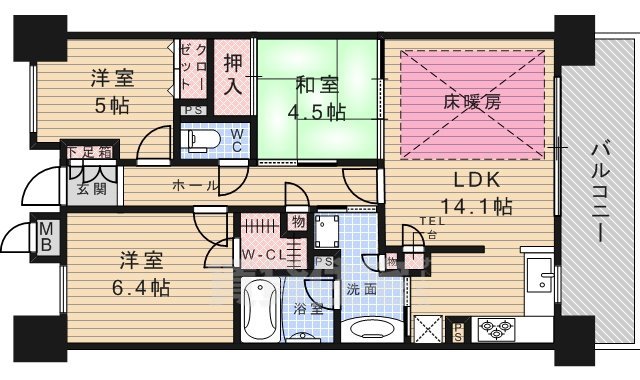 【クレアコート池田城南ウエストキャッスルの間取り】