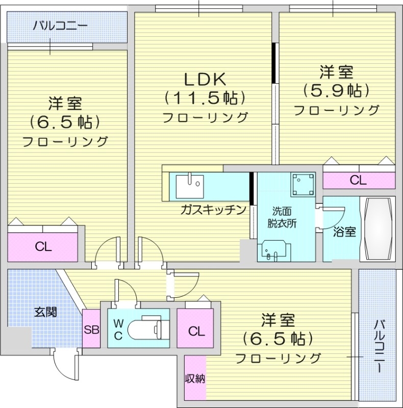 メニーズコート北園プレミアの間取り