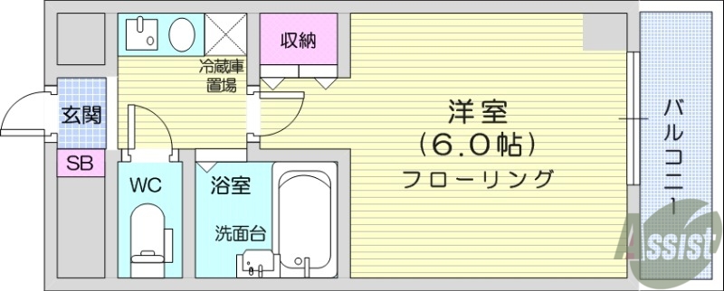 仙台市若林区清水小路のマンションの間取り