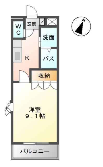 出雲市小山町のアパートの間取り