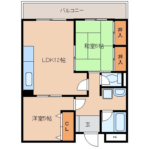 吉野郡大淀町大字新野のマンションの間取り