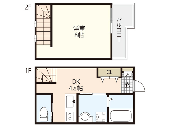 安芸郡海田町昭和町のアパートの間取り