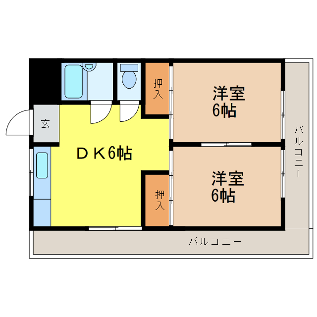 本宮ハイツの間取り