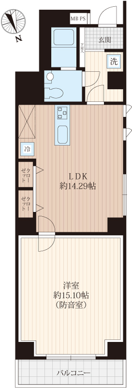 「防音マンション]ラシクラスInfina御徒町の間取り