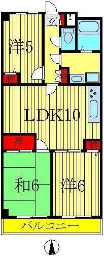 柏市新富町のマンションの間取り