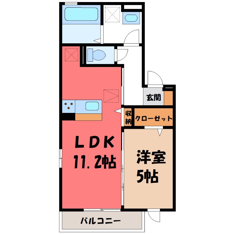 太田市藤阿久町のアパートの間取り