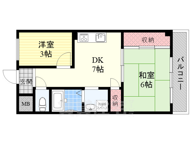 吹田市新芦屋下のマンションの間取り