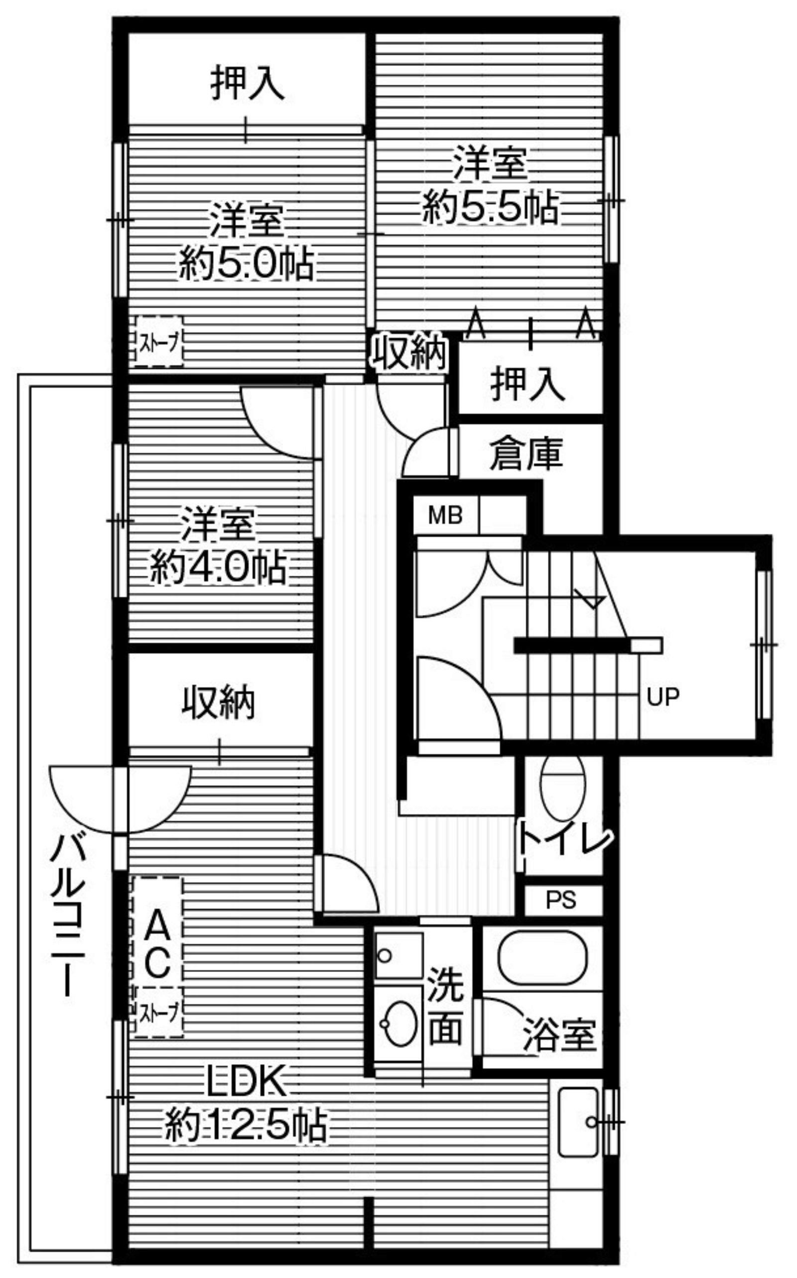 釧路市大楽毛南のマンションの間取り