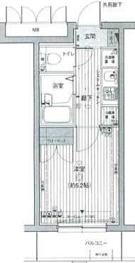 【新宿区西早稲田のマンションの間取り】