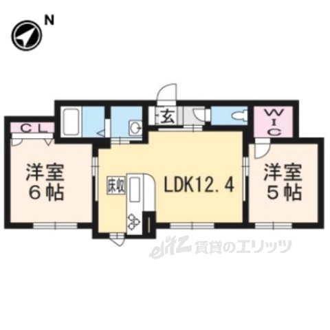 大津市唐崎のマンションの間取り